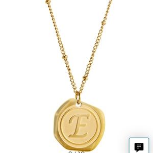 Savvy cie 22k yellow gold plated stainless steel coin initial necklace